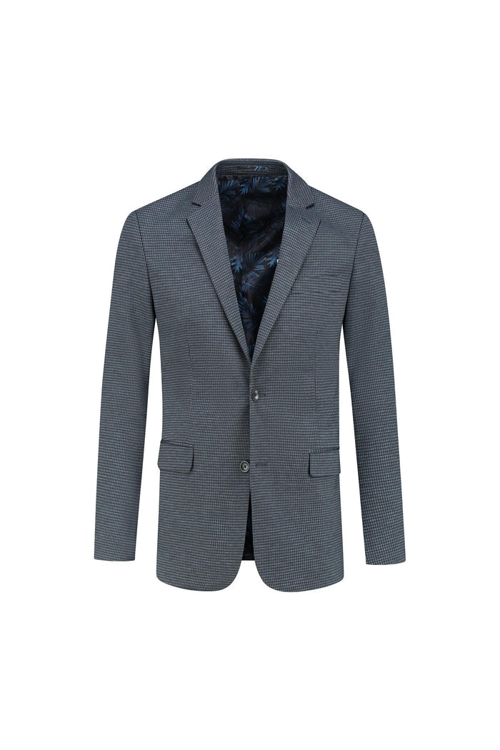 Colbert miniruit blauw-grijs