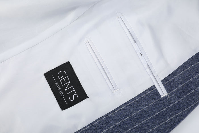 Colbert pinstripe denim-blauw