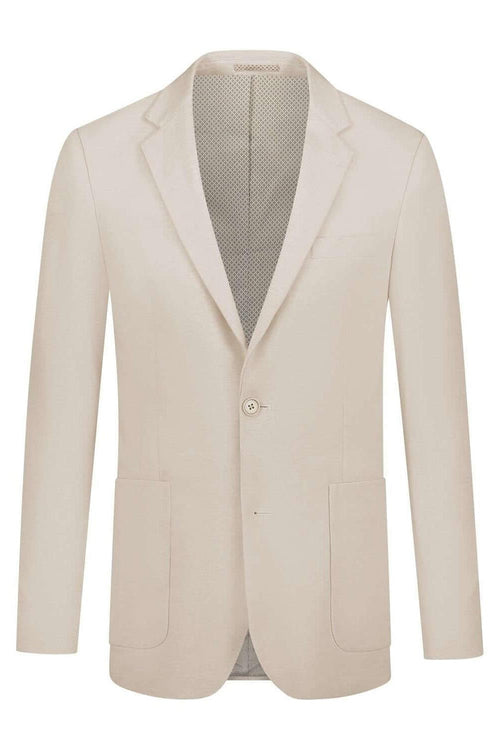 Pak 2-delig stretch beige stylish blazer with a modern design and classic fit.