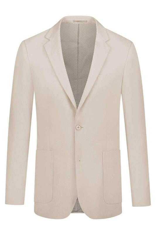 Pak 2-delig stretch beige stylish blazer with a modern design and classic fit.