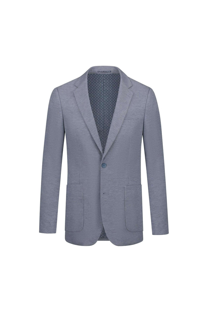 Colbert stretch blauwgrijs - stijlvol blazer in blauwgrijze stof met twee zakken en knoopsluiting.