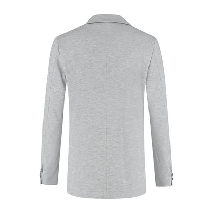 A back view of a Colbert stretch pique melange grijs jacket in grey mélange fabric, suitable for business or casual wear.