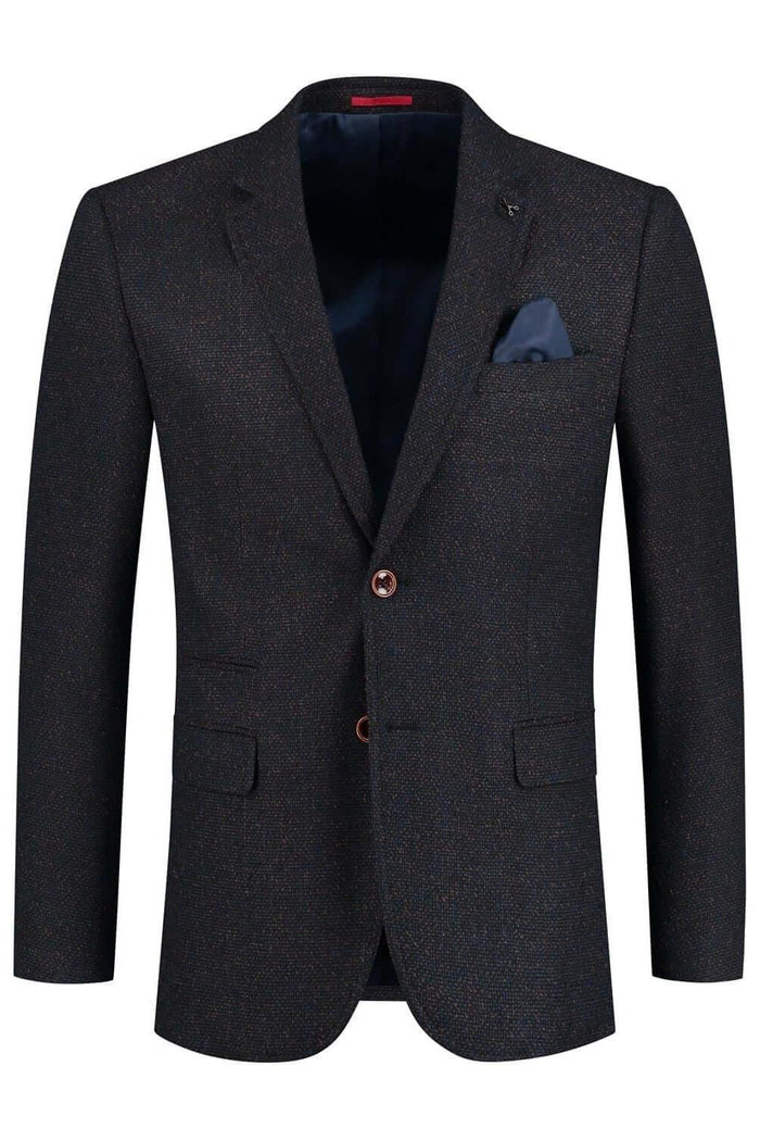 Colbert structuur koperblauw