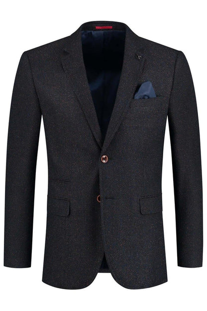 Colbert structuur koperblauw