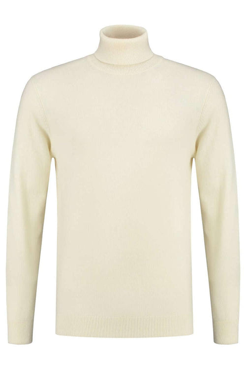 Coltrui off-white wol, een ademend off-white wol-nylon trui voor herfst en winter.