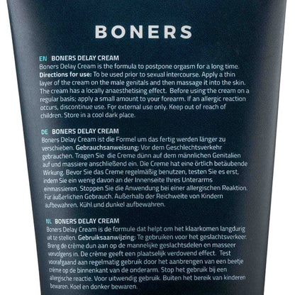 Cremă BONERS Delay Cream, susține întârzierea ejaculării, efect ușor de amorțire, textură mătăsoasă, 100ml