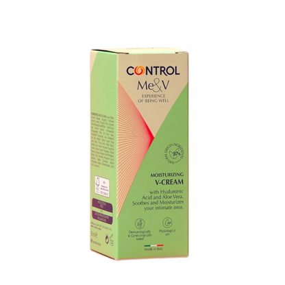 Cremă intimă CONTROL V-cream, hidratantă, fără parfum, cu aloe vera și acid hialuronic, pentru femei, 50 ml