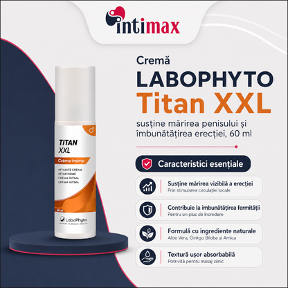 Cremă LABOPHYTO Titan XXL, susține mărirea penisului și îmbunătățirea erecției, 60 ml