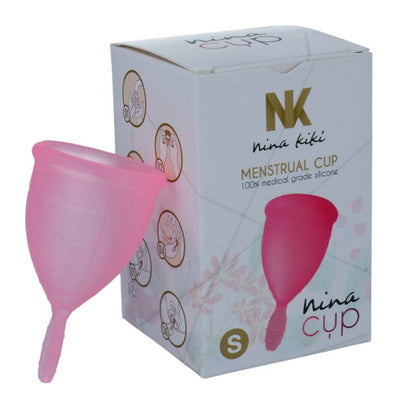 Cupă menstruală NINA KIKI Menstrual Cup S, din silicon medical, protecție până la 12 ore, mărime S, roz