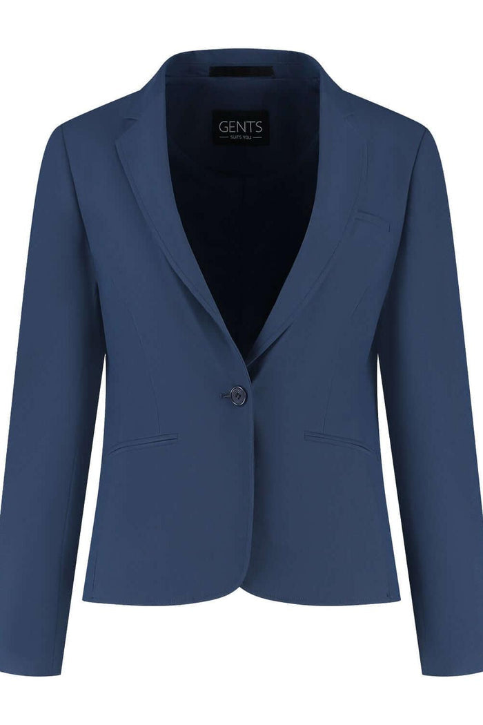 Damesblazer comfort stretch royalblue, koningsblauwe blazer met stretch, comfortabel en onderhoudsvriendelijk.