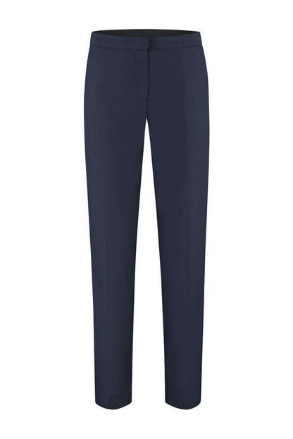 Damespantalon comfort stretch blauw, comfortabele stretchbroek met Easycare, perfect voor werk en casual.