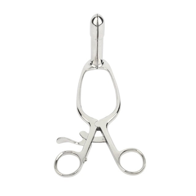 Dilatator anal MR. STEEL Barr Rectal Speculum Large, în formă de specul, din oțel inoxidabil, lungime 20 cm (mare), argintiu