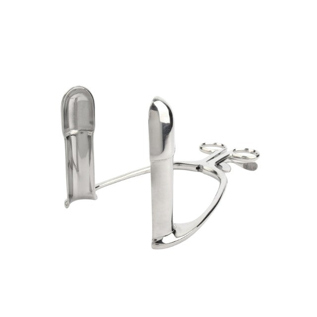 Dilatator anal MR. STEEL Barr Rectal Speculum Large, în formă de specul, din oțel inoxidabil, lungime 20 cm (mare), argintiu
