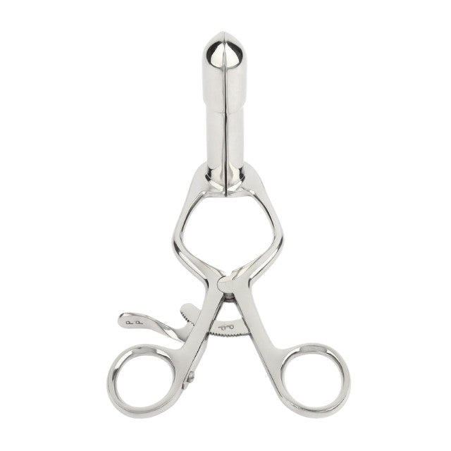 Dilatator anal MR. STEEL Barr Rectal Speculum Small, în formă de specul, din oțel inoxidabil, lungime 15 cm (mic), argintiu