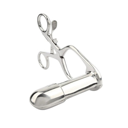 Dilatator anal MR. STEEL Barr Rectal Speculum Small, în formă de specul, din oțel inoxidabil, lungime 15 cm (mic), argintiu