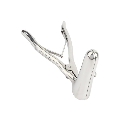Dilatator anal MR. STEEL Sims Rectal Speculum, în formă de specul, din oțel inoxidabil, lungime 17 cm, argintiu