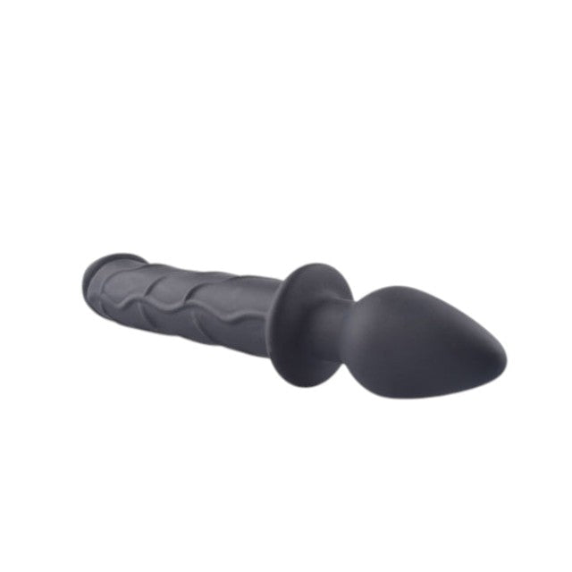 Dildo cu plug anal TOYZ4LOVERS Couple Love, din silicon hipoalergenic, lungime 22.5 cm, diametru 4 cm, negru