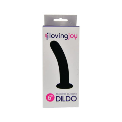 Dildo LOVING JOY 6” DILDO, curbat pentru stimularea punctului G, bază cu ventuză pentru fixare, lungime 16 cm, negru(N11511)