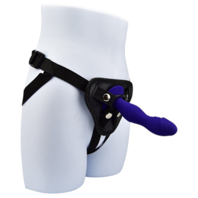 Dildo LOVING JOY 6” Silicone Dildo, bază cu ventuză pentru fixare, compatibil cu ham strap-on, lungime 15 cm, albastru
