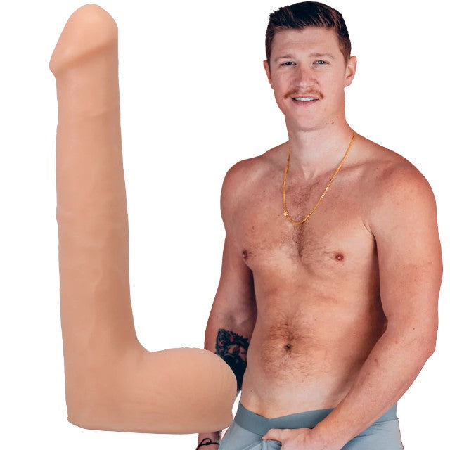 Dildo realist DOC JOHNSON Ultraskyn Signature Cocks - Oliver Flynn, bază cu ventuză pentru fixare, 25 cm, culoarea pielii
