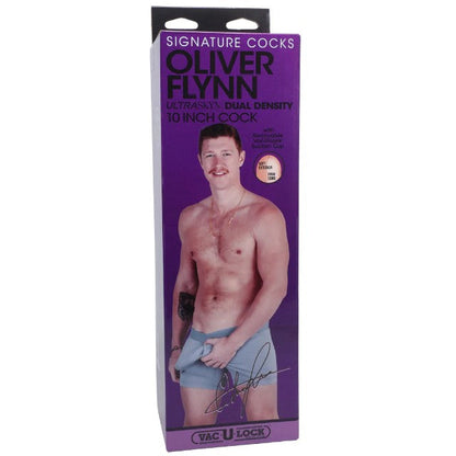 Dildo realist DOC JOHNSON Ultraskyn Signature Cocks - Oliver Flynn, bază cu ventuză pentru fixare, 25 cm, culoarea pielii