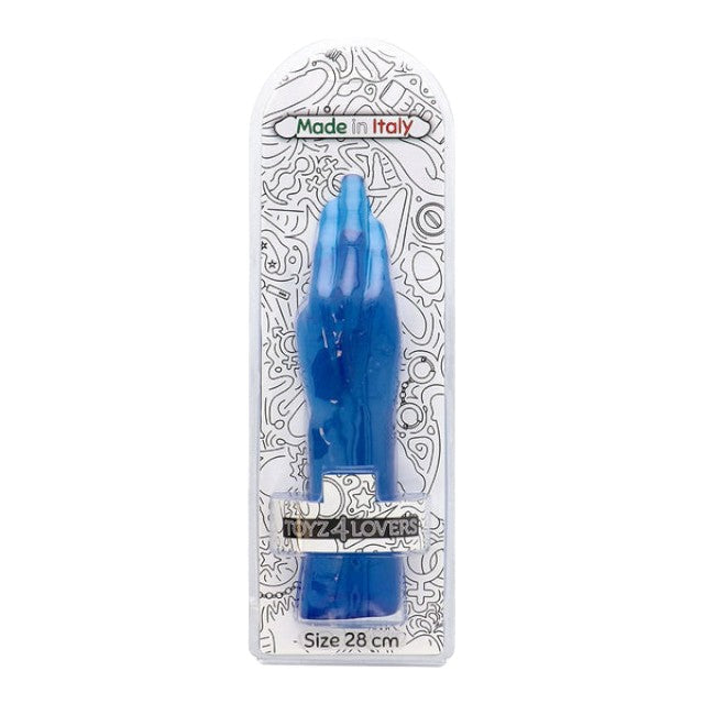 Dildo TOYZ4LOVERS Extreme Mania, în formă de mână, pentru fisting, lungime 28 cm, diametru 6.5 cm, albastru transparent