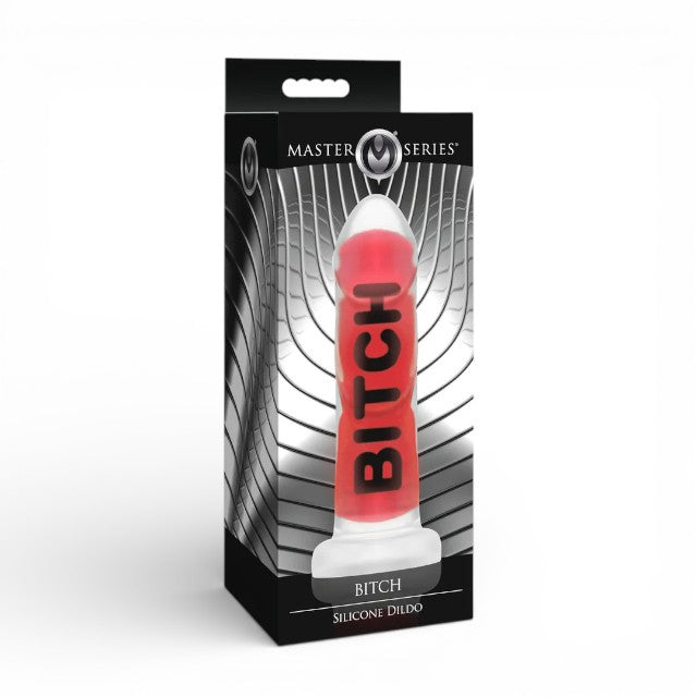 Dildo XR BRANDS Bitch, compatibil cu hamuri strap-on, din silicon premium, culoare roșu, 18.5 cm