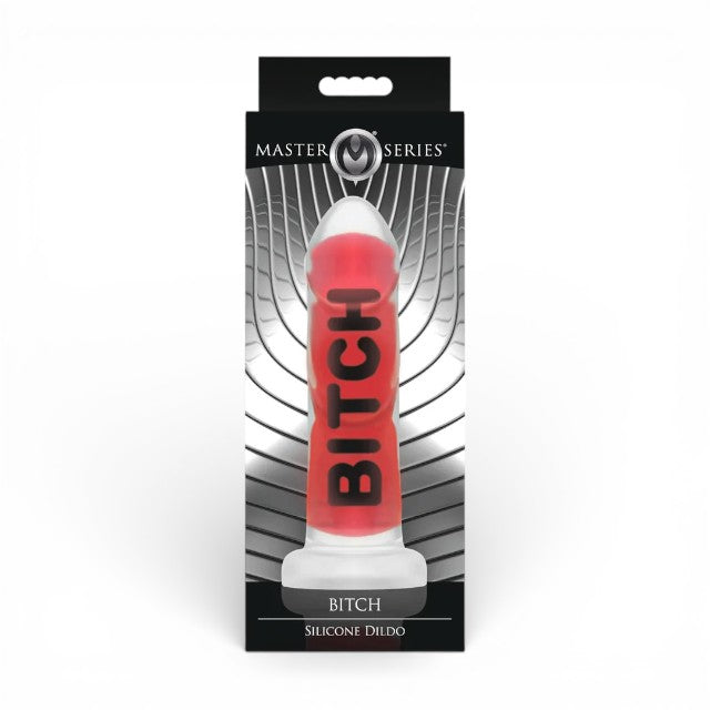 Dildo XR BRANDS Bitch, compatibil cu hamuri strap-on, din silicon premium, culoare roșu, 18.5 cm