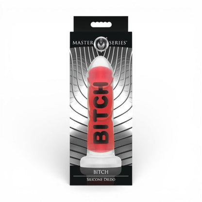 Dildo XR BRANDS Bitch, compatibil cu hamuri strap-on, din silicon premium, culoare roșu, 18.5 cm