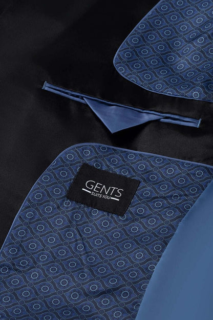 Dinnerjacket paisley velvet blauw detail with satin shawl collar and pocket design.