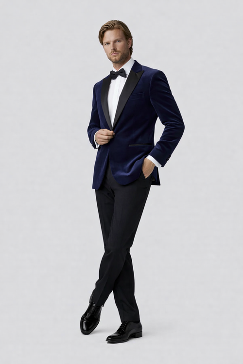 Dinnerjacket velvet donkerblauw