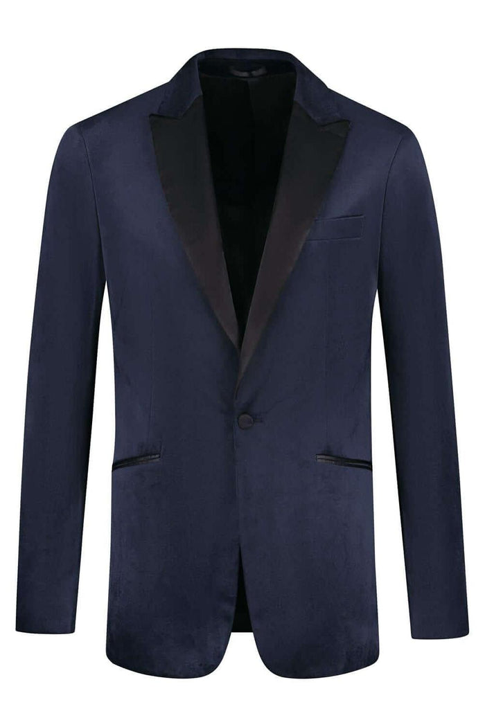 Dinnerjacket velvet donkerblauw