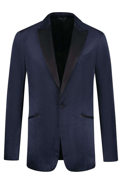 Dinnerjacket velvet donkerblauw