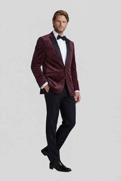 Dinnerjacket velvet donkerrood
