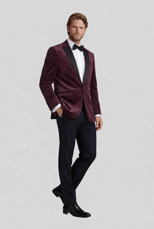 Dinnerjacket velvet donkerrood