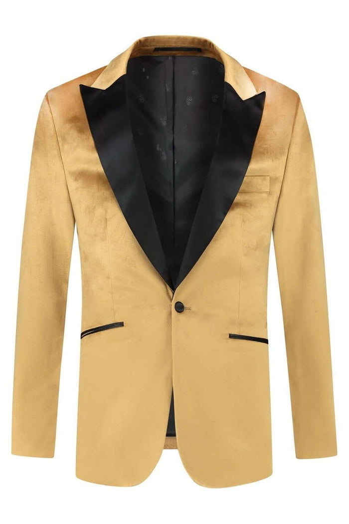 Dinnerjacket velvet goudbruin