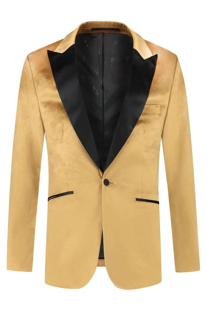 Dinnerjacket velvet goudbruin
