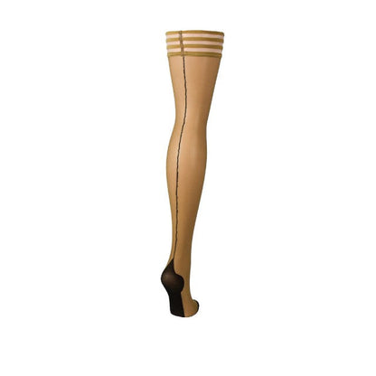 Dresuri sexy KIX’IES RUBY, cu cusătură pe spate și benzi anti-alunecare, culoarea pielii, mărime B (M-L) (model 1318B)