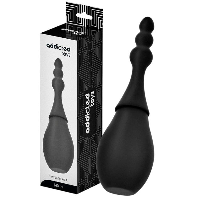 Duș anal ADDICTED TOYS Travel Cleaner Model 4, capacitate 160 ml, compact și ușor de folosit, din silicon moale, negru