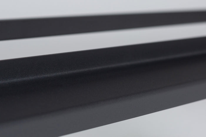 Close-up view of a REP Dumbbell Rack shelf.