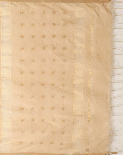 Indiehaat | Kota Silk Hand Dyed Jacquard Saree Beige