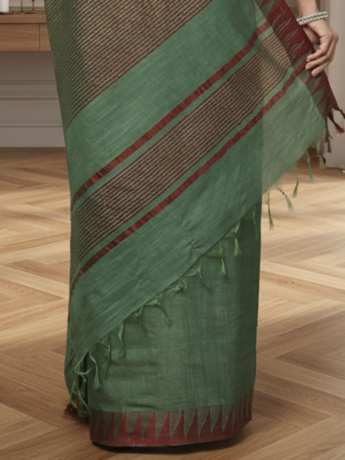 DyeLoom Kota Silk Jacquard Saree Green