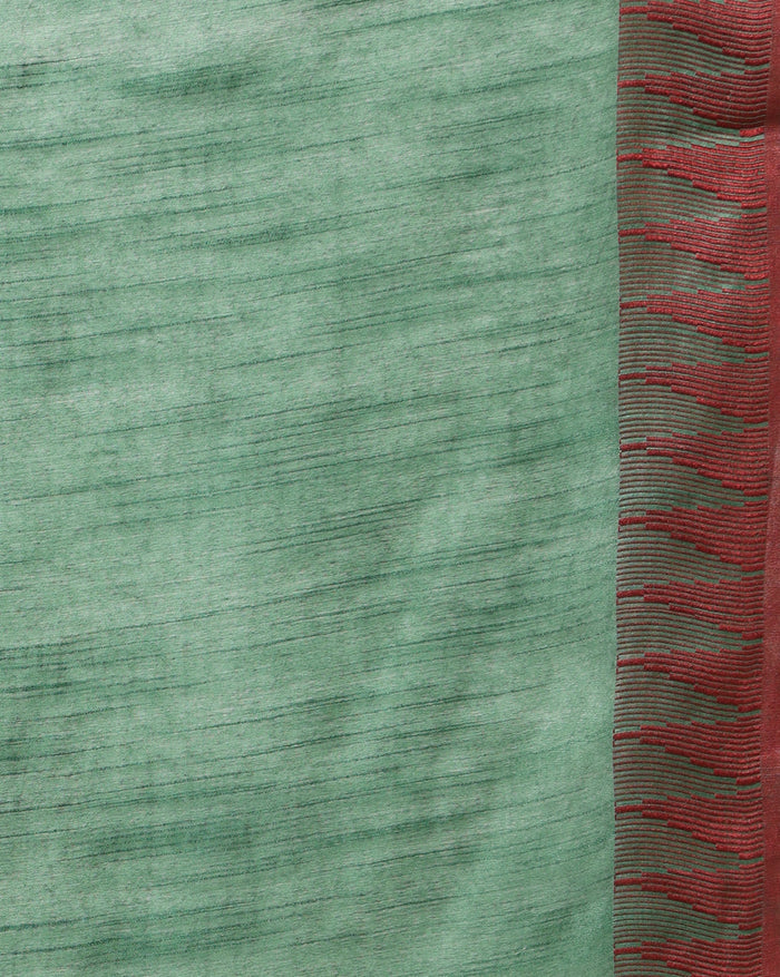 Indiehaat | Kota Silk Hand Dyed Jacquard Saree Green