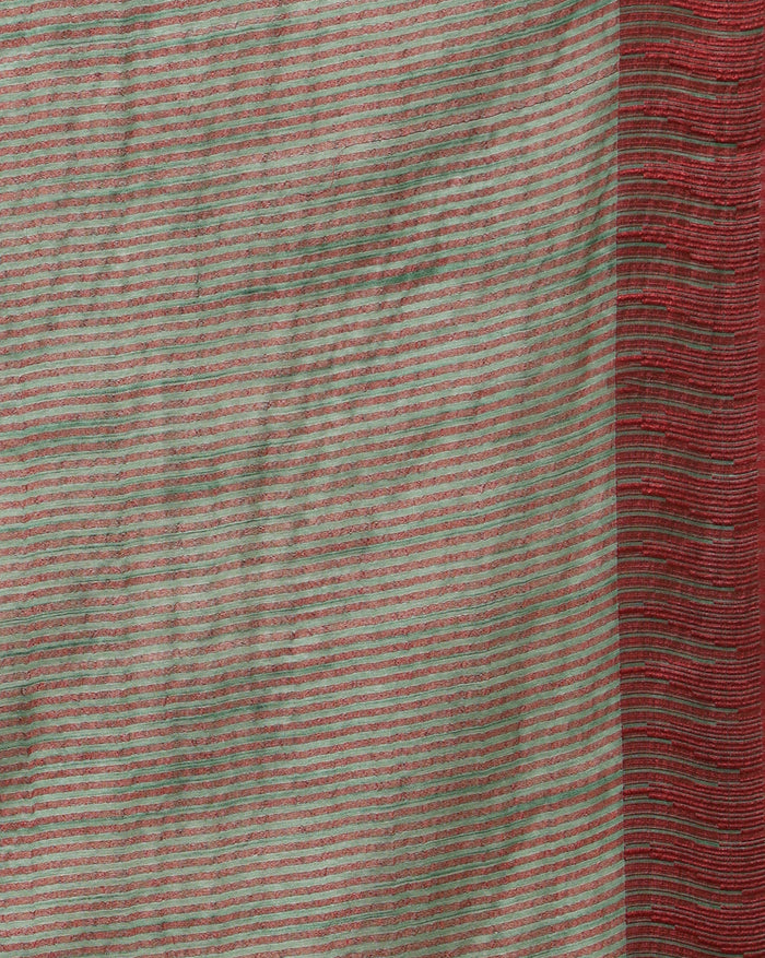 Indiehaat | Kota Silk Hand Dyed Jacquard Saree Green