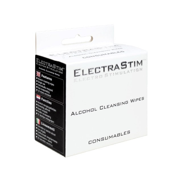 Șervețele ELECTRASTIM Alcohol Cleansing Wipes, pentru curățarea jucăriilor sexuale cu electroșoc, 10 bucăți