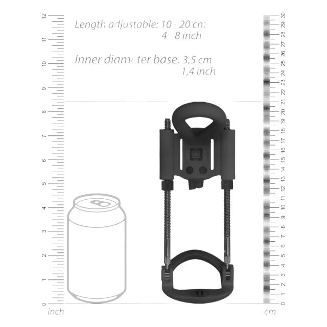 Extensor pentru mărirea penisului PUMPED Penis Extender, pentru extensia penisului, diametru inserabil 3.5 cm, negru