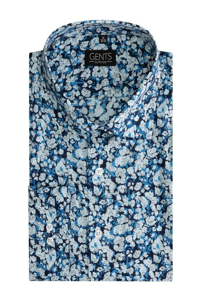Fancy print blauw