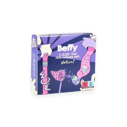 Folii pentru sex oral BEFFY Oral Pleasure Dams, din latex ultra subțire, de unică folosință, 3 bucăți