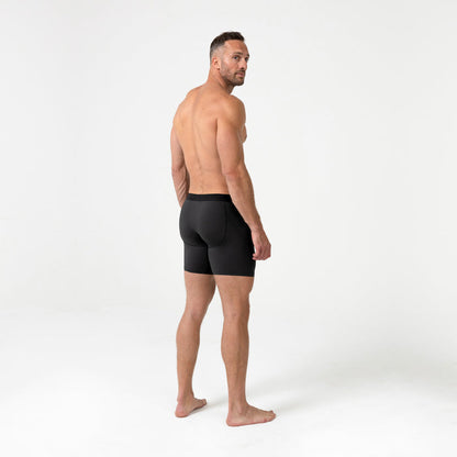 The REP Fitness Men's Foris Boxer Brief in Heather Black back, full body