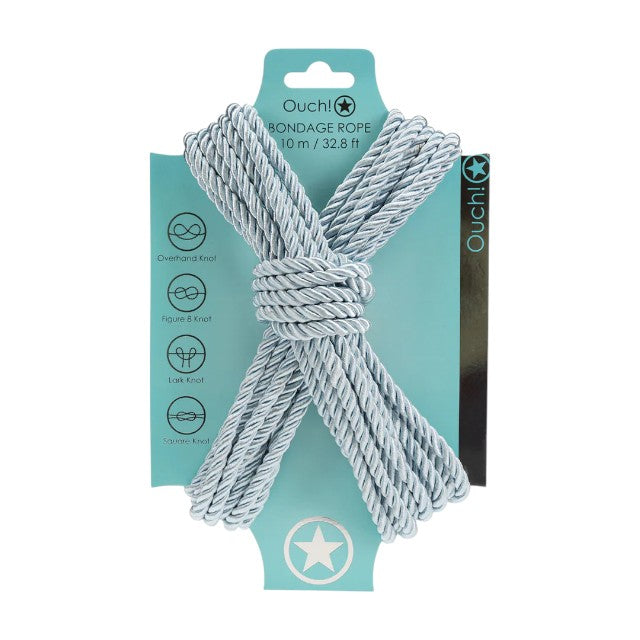 Frânghie OUCH! Bondage Rope, pentru jocuri erotice BDSM, lungime 10 metri, culoare albastru deschis